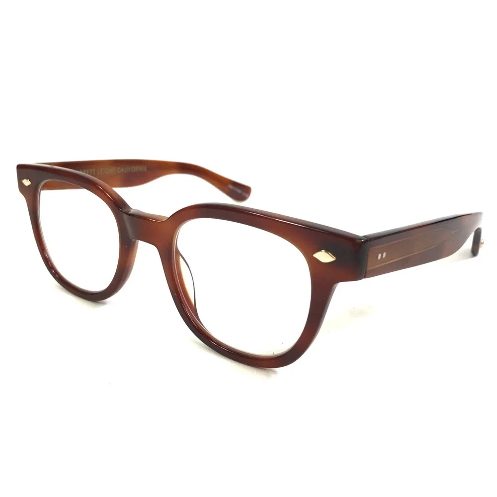 Garrett Leight Eyeglasses Frames CANTER VINBRT Brown Tortoise Square 47-23-143